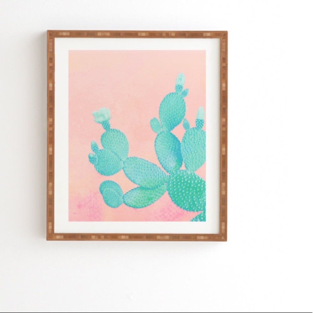 DENY Designs Pastel Cactus Framed Wall Art